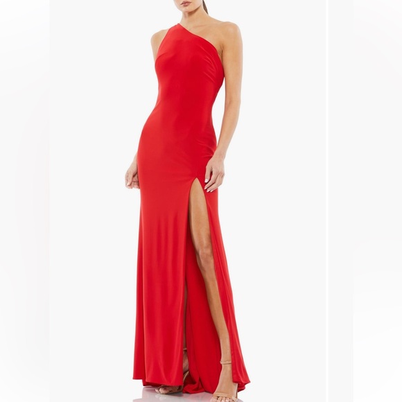 Mac Duggal One Shoulder Red Gown - Picture 1 of 4